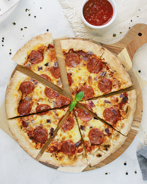 Sliced Pepperoni and Red Onion Pizza - Top 10 Pizza Toppings