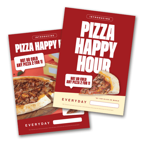 Pizza Happy Hour Poster Set | Bold