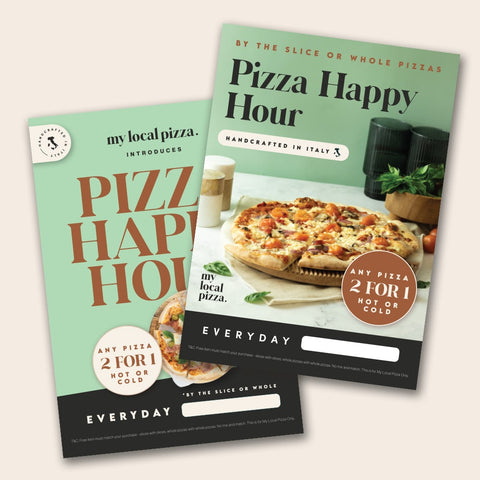 Pizza Happy Hour Poster Set