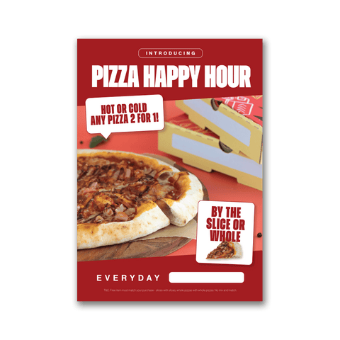 Pizza Happy Hour Poster Set | Bold