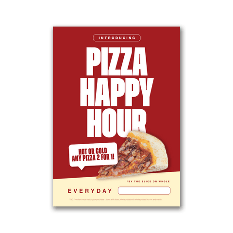 Pizza Happy Hour Poster Set | Bold