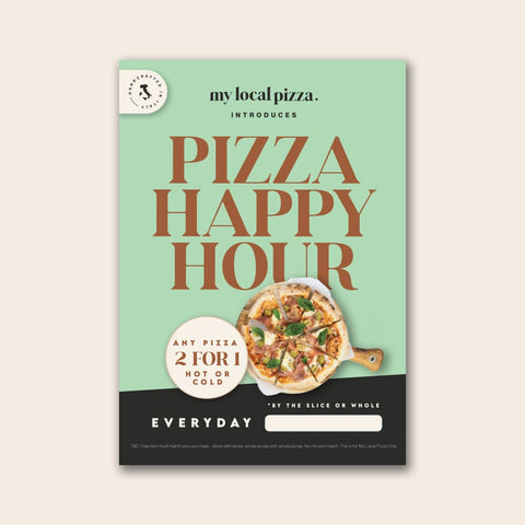 Pizza Happy Hour Poster Set