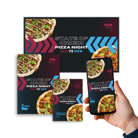 FREE State of Origin Pizza Night | Poster & Counter Cards