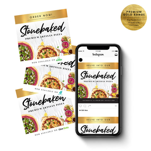 FREE Stone Baked Pizza Delivery Digital Set | Premium Gold